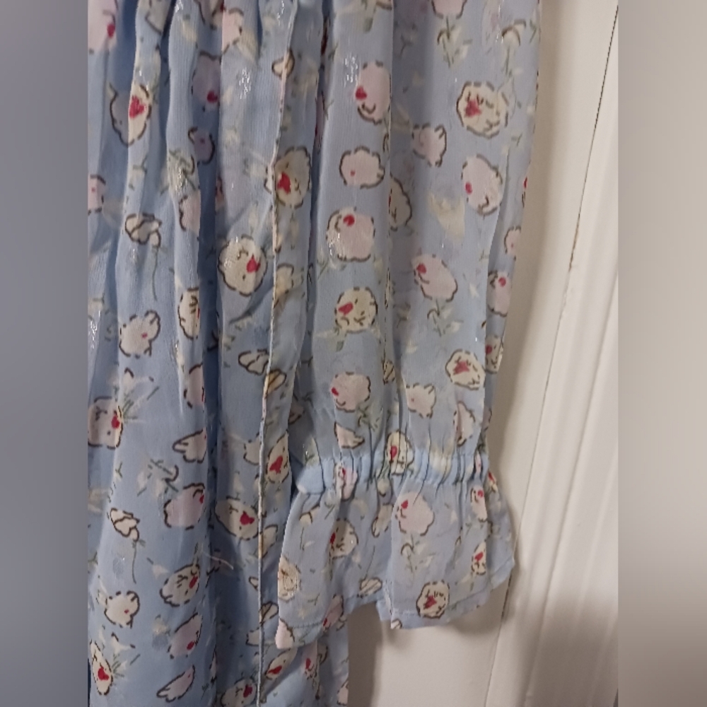 Meadowlark Cottagecore Bridgerton Milk Maid Fairy Dress, Sky Blue NWOT Sz L? - Picture 9 of 13